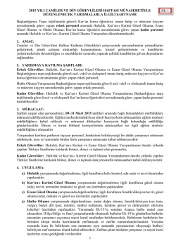 HAFIZLIK, K.KERİMİ VE EZANI G&Uuml;ZEL OKUMA, HUTBE OKUMA