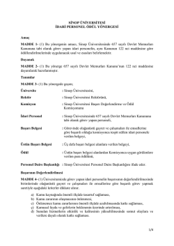 SİNOP &Uuml;NİVERSİTESİ İDARİ PERSONEL &Ouml;D&Uuml;L Y&Ouml;NERGESİ