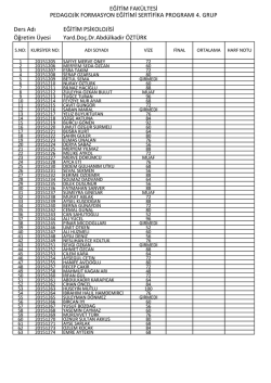 4.Grup - Eğitim Fak&uuml;ltesi