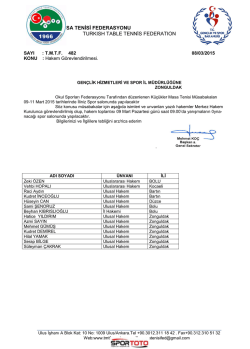 k&uuml;&ccedil;&uuml;kler grup zonguldak - T&uuml;rkiye Masa Tenisi Federasyonu