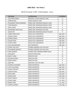 IUBO 2015 - Yarı Final 1