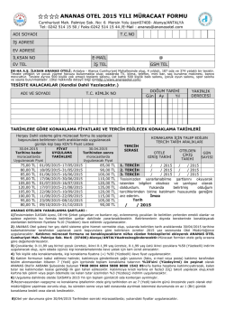 De-Ha ve Ananas Otel M&uuml;racaat Formu