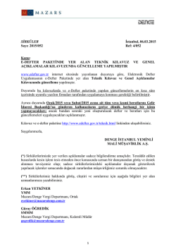 E-DEFTER PAKETİNDE YER ALAN TEKNİK