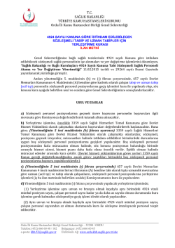 İlan metni - Ordu KHB