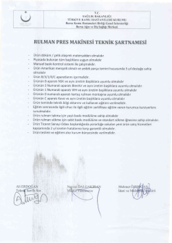 Ihaleler/RULMAN PRES MAKİNESİ TEKNİK ŞARTNAMESİ