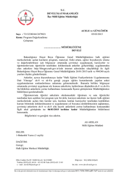 program degerlendirme &ccedil;alışması -HEM M&Uuml;D. - kayseri