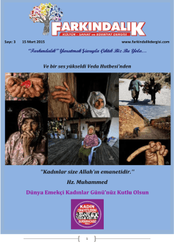 İ&ccedil;indekiler 15 Mart 2015 Sayı:3