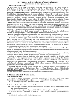 2015 YILI HAC SAĞLIK EKİBİNDE
