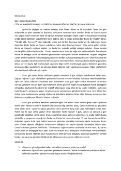 Ceza Muhakemesi Hukuku II Pratik &Ccedil;alışması