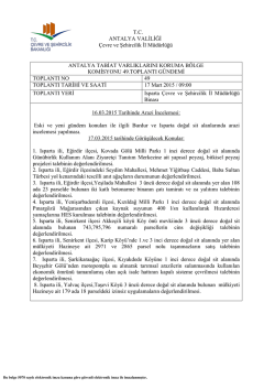 antalya tabiat varlıklarını koruma bölge komisyonu 49.toplantı gündemi