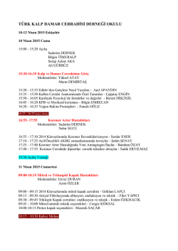 Program i&ccedil;in Tıklayınız - T&uuml;rk Kalp ve Damar Cerrahisi Derneği