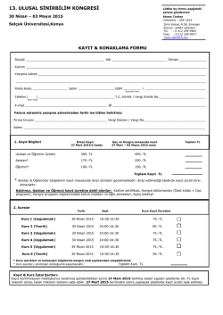 Kayıt ve Konaklama Formu i&ccedil;in tıklayın