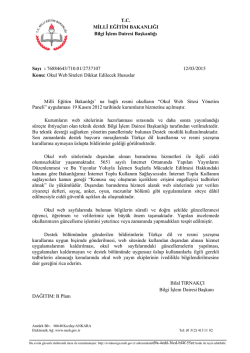 Okul Web Siteleri Dikkat Edilecek Hususlar Bakanlık Yazısı
