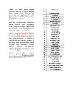 KOSGEB İzmir G&uuml;ney Hizmet Merkezi M&uuml;d&uuml;rl&uuml;ğ&uuml; tarafından 2014