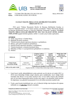 Sirk&uuml;ler No: 111 __ UTİB GENEL KURUL DUYURUSU