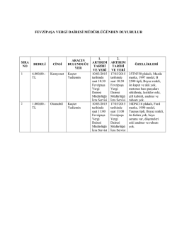 FEVZİPAŞA VERGİ DAİRESİ M&Uuml;D&Uuml;RL&Uuml;Ğ&Uuml;NDEN DUYURULUR