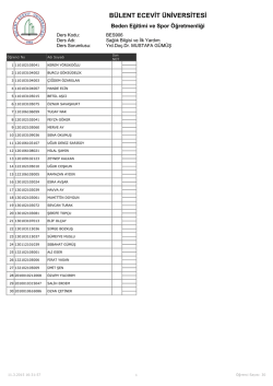 Şube 2 - B&uuml;lent Ecevit &Uuml;niversitesi Beden Eğitimi ve Spor Y&uuml;ksek
