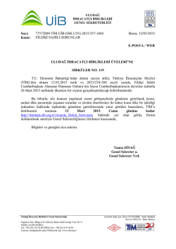 Sirküler No:119 __FİLDİŞİ SAHİLİ SORUNLAR HK