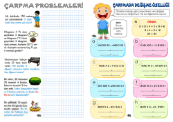 3. sınıf tekrar dergisi 19. sayı &ndash; &ccedil;arpma problemleri