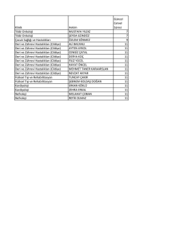 mart ayı doktor &ccedil;alışma cetveli eksik olan hekim listesi ektedir.mart