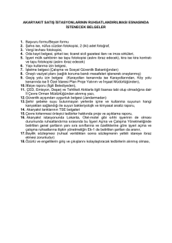 AKARYAKIT SATIŞ İSTASYONLARININ RUHSATLANDIRILMASI