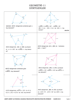 GEOMETRİ-11 DÖRTGENLER