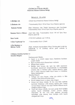 Yukarıkaraköy Köyü 100 M3 İme Suyu Deposu Yapım İşi