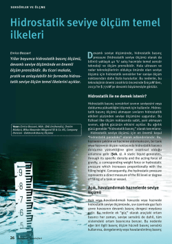 Makale Hidrostatik seviye &ouml;lc&uuml;m temel ilkekeri