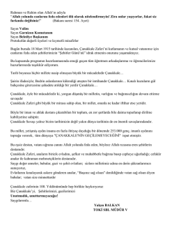 Rahman ve Rahim olan Allah`ın adıyla &ldquo;Allah yolunda canlarını feda