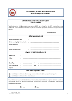 Başvuru Formu