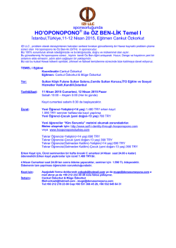 HO`OPONOPONO&reg; ile &Ouml;Z BEN-LİK Temel I