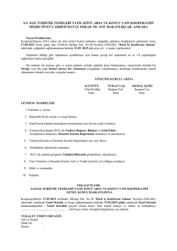 Çağrı Bildirimi ve Gündem