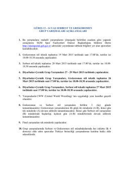 2014-2015 g&uuml;reş 13 - 14 yaş grup yarışmaları talimatı