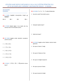 g&uuml;ls&uuml;m sami kefeli ortaokulu 2014-2015 eğitim &ouml;ğretim yılı 6f ve 6r