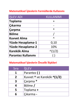 Öncelik İlişkileri