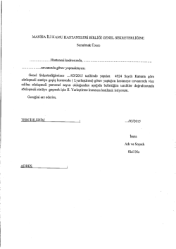 Başvuru Dilek&ccedil;esi (2.Kura) - Manisa Kamu Hastaneleri Birliği Genel