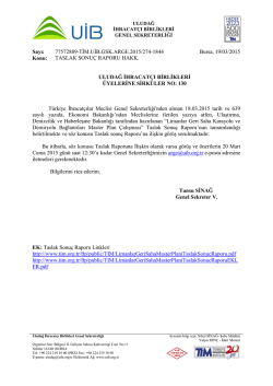 Sirküler No: 130 __ TASLAK SONUÇ RAPORU HK