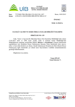 Sirk&uuml;ler No: 129 __ AVRASYA EKONOMİK BİRLİĞİ`NE İHRACAT