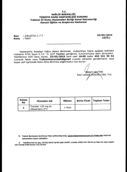 ı9/o3/2_oı5 - Trabzon Kanuni Eğitim ve Araştırma Hastanesi