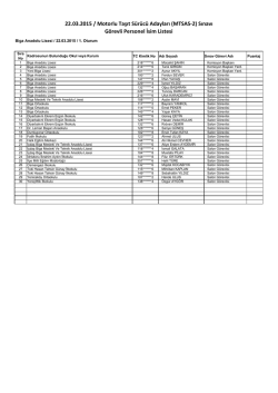 Biga Anadolu Lisesi-1.Oturum.XLS - Biga İl&ccedil;e Milli Eğitim M&uuml;d&uuml;rl&uuml;ğ&uuml;