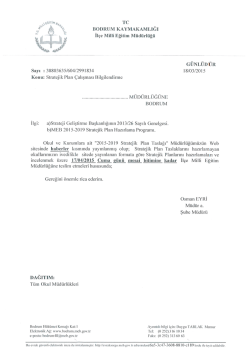 Stratejik Plan &Ccedil;alışması Bilgilendirme (&Ouml;NEMLİ!!!)