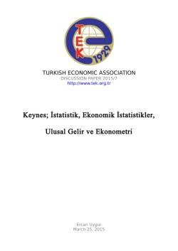 Keynes; İstatistik, Ekonomik İstatistikler, Ulusal Gelir ve Ekonometri