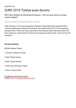 EURO 2016 T&uuml;rkiye puan durumu