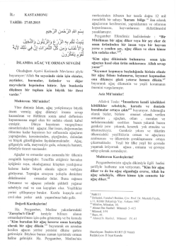 İslamda Ağaç ve Orman Sevgisi 2015-03-27