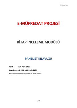 Panelist İşlemleri Kılavuzu - E