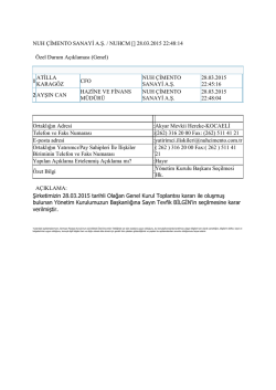 28.03.2015 22:48:14 Özel Durum Açıklaması (Genel)