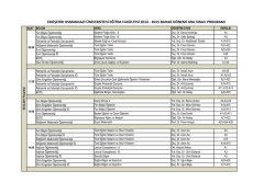 2014-2015 Bahar D&ouml;nemi Ara Sınav Programı