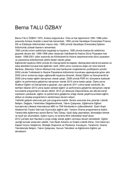 Berna TALU &Ouml;ZBAY