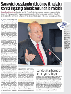 Sanayici cezalandırıldı, &ouml;nce ithalat&ccedil;ı sonra inşaat&ccedil;ı olmak zorunda