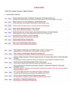 2 Nisan 2015 - T&uuml;rk Toraks Derneği 18. Yıllık Kongresi